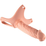 Shkanla Hollow Strap-On System - Harness with Elastic Waist Band and Silicone Hollow Dildo, Extender Bigger Penis Dildo Sleeve R