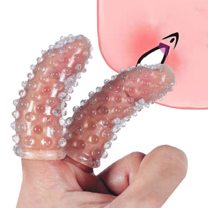 2Pcs Adult Finger Vibrator Accessories, Finger Sleeve Vagina Clitoral Nipple G-Spot Stimulator Anal Sex Toys for Adult Women Men