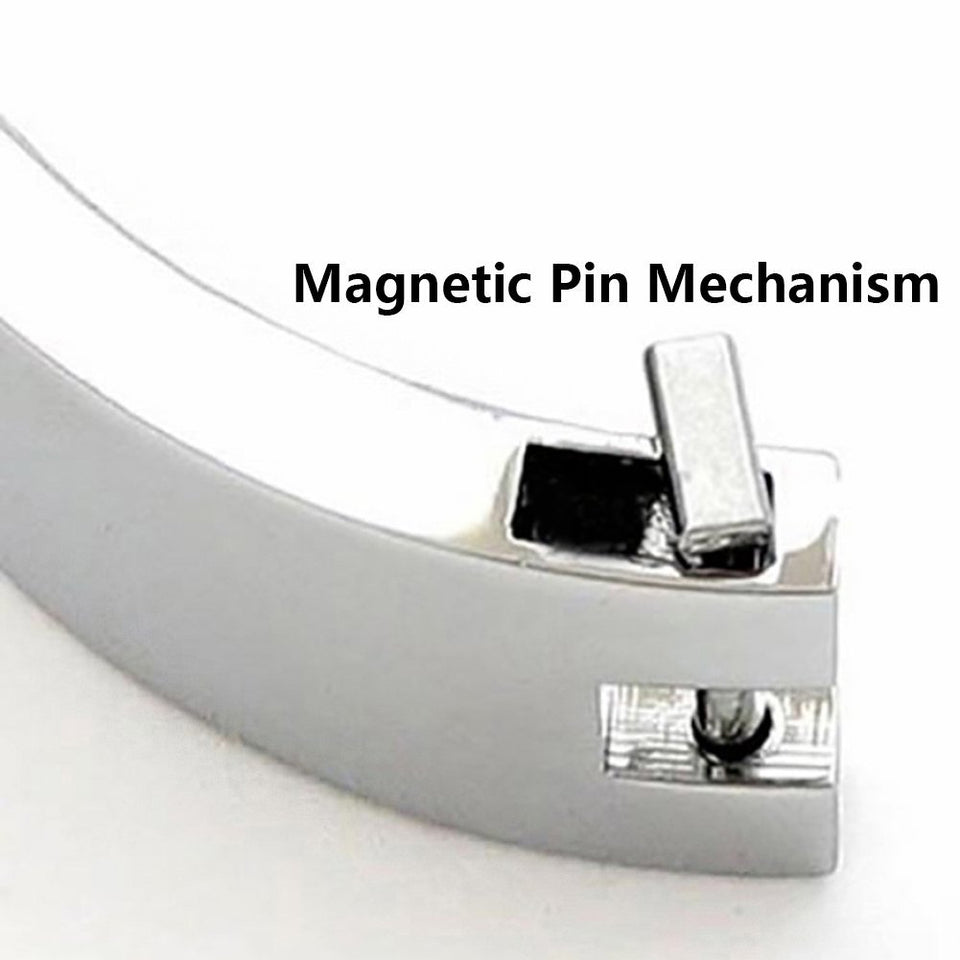 O Ring Metal Locking Collar - Davidsource Neck Collar with O Ring Magnetic Stainless Pin Restraint Gear BDSM Sex Toy