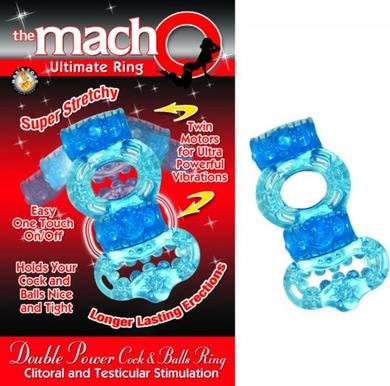 Macho 2X Power Cock/Ball Ring (Blue)