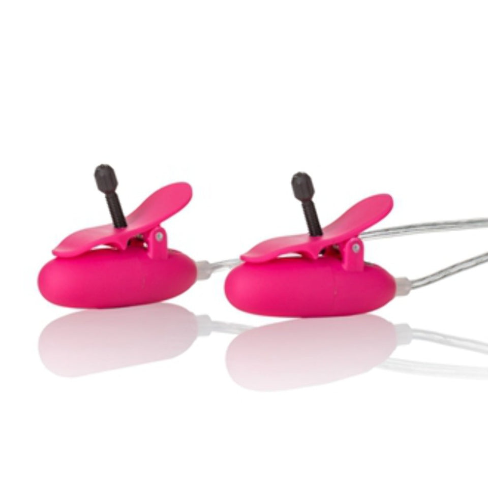California Exotic Novelties Nipple Play Advanced Vibrating Heated Nipple Teasers, Pink
