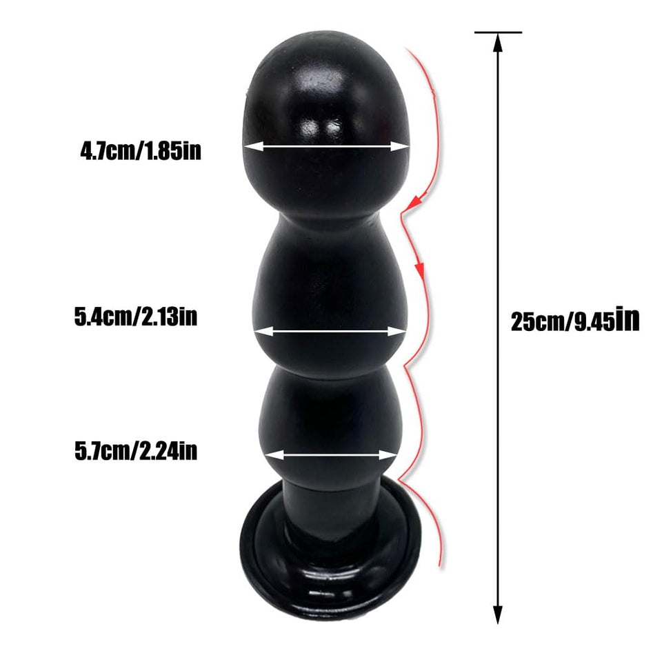 9.45''X2.24'' Anal Plug Butt Plug Sex Toy with Suction Cup Hands-Free Play 3 Balls Dildo