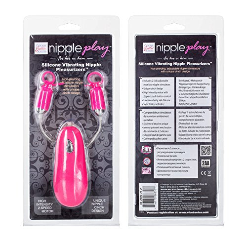 Calexotics Nipple Play Silicone Vibrating Nipple Pleasurers, Pink