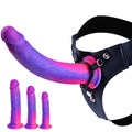 Silicone Realistic Strap on Fantasy Dildo, Wearable Strapon Harness with 3 Pcs Monster Anal Dildo with Suction Cup Lesbian Toy,