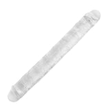 13.4 * 1.5 Inches Double Dildo Crystal Jelly Realistic Anal Long Dildo Penis Soft and Flexible with Veins and Glans Adult Sex To