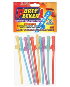 Party Pecker Straws. Asst. Color (10/Bg)