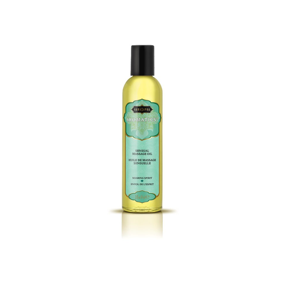 Kama Sutra Aromatics Massage Oil Soaring Spirit - 2 Fl Oz Rich Blend Of Natural Essential Oils Coconut Oil Almond Oil - Date Nig