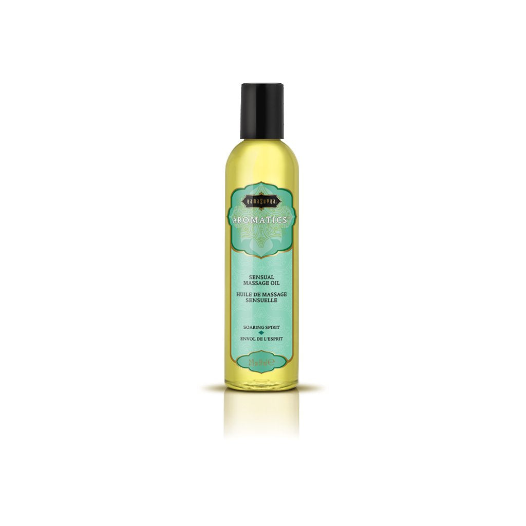 Kama Sutra Aromatics Massage Oil Soaring Spirit - 2 Fl Oz Rich Blend Of Natural Essential Oils Coconut Oil Almond Oil - Date Nig