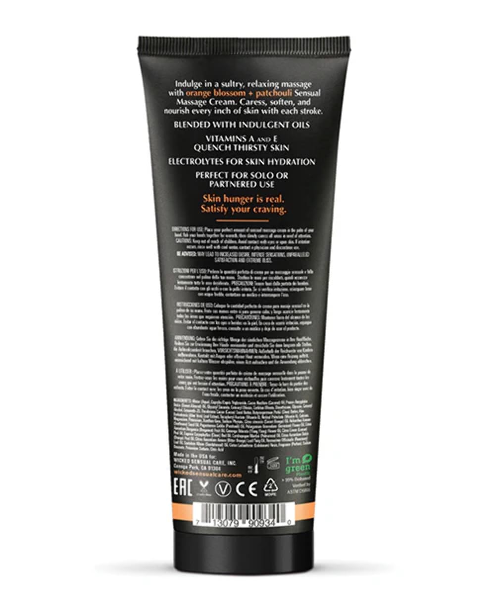 Wicked Sensual Massage Cream-Orange Blossom  Patchouli Scented 10Ml