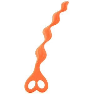 Adam & Eve Bum Buddies, Silicone Swirl Anal Beads, Orange