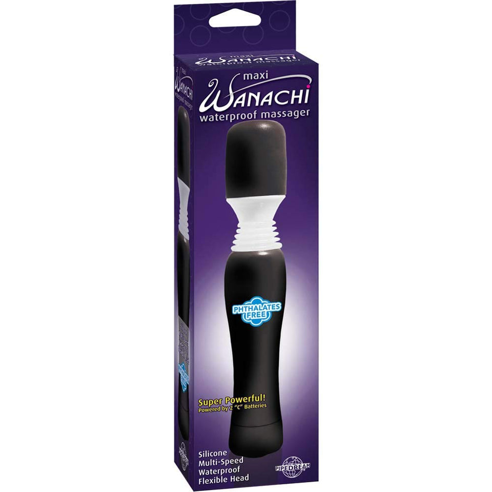 Pipedream Waterproof Maxi Wanachi Massager, Black