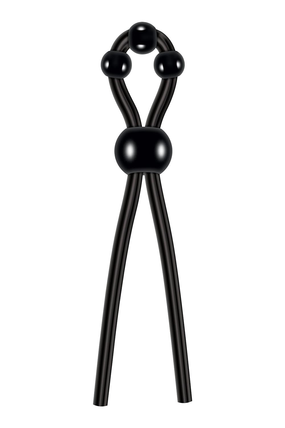 Zero Tolerance Ultimate Adjustable Silicone Lasso Cock Ring With Pleasure Beads, Black