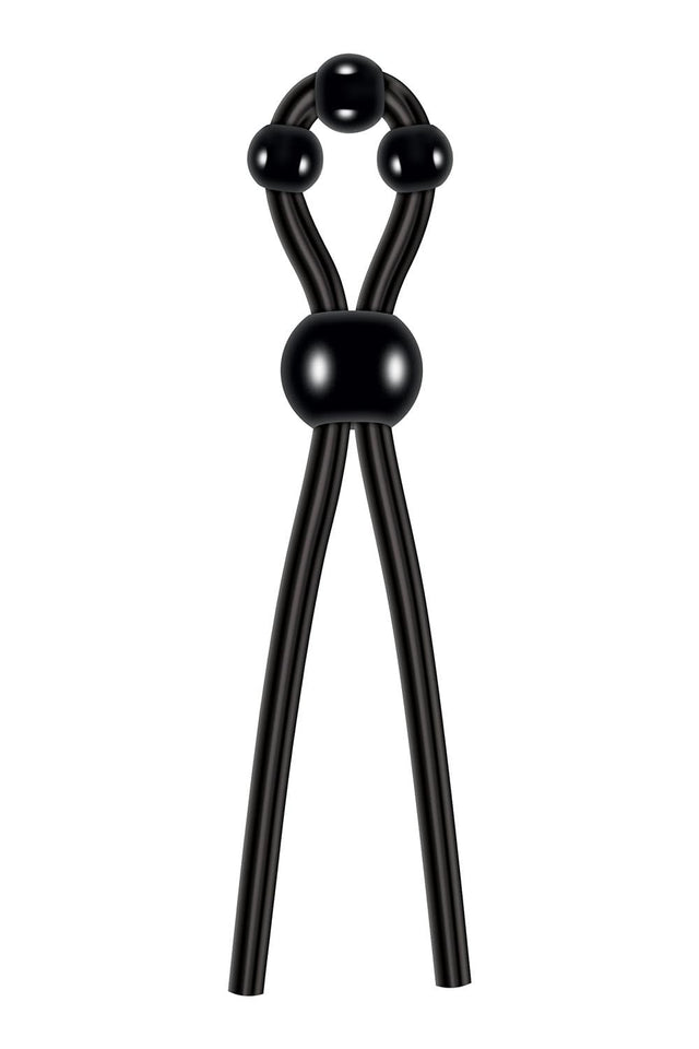 Zero Tolerance Ultimate Adjustable Silicone Lasso Cock Ring With Pleasure Beads, Black