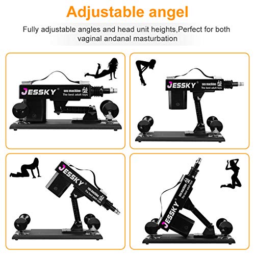 Jessky Automatic Sex Machine, 3Xlr Connector Love Machine Adjustable Adult Sex Toys With 8 Attachments For Couples Men And Women
