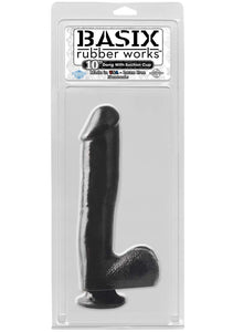 Basix 10-Inch Suction Cup Dong, Black