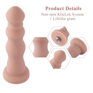 Hismith 7.1 '' Beaded Silicone Anal Dildo for Hismith Premium Sex Machine with KlicLok System, 6.3 '' Insertable Length, Girth 4