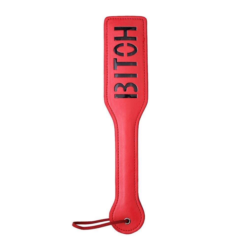 VENESUN Faux Leather Spanking Paddle for Sex Play, 12.8inch Bitch Paddle for Adults, Red