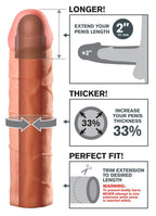 Pipedream Fantasy Perfect X-Tensions, Flesh, 2 Inch