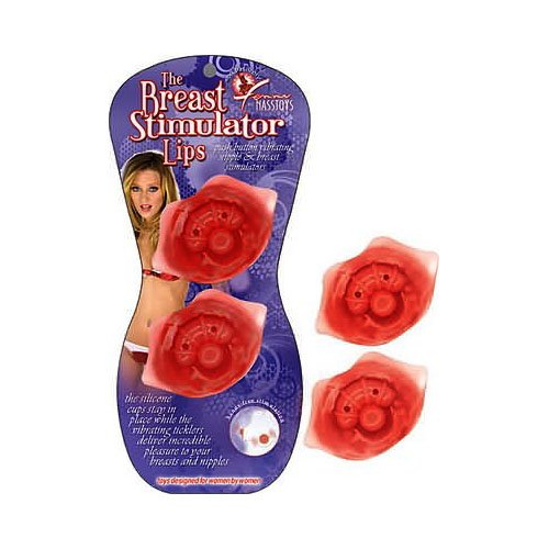 Nasswalk Breast Stimulator Lips Shaped Vibrating Ticklers, Red