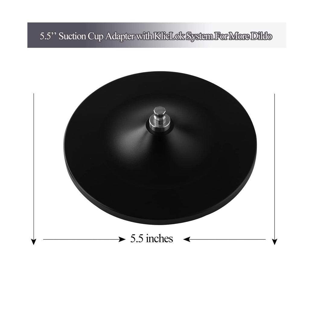 Hismith 5.5    Suction Cup Adapter with KlicLok System, Updated Universal Dildo Holder for Sex Machines (Black, 5.5 Inch)