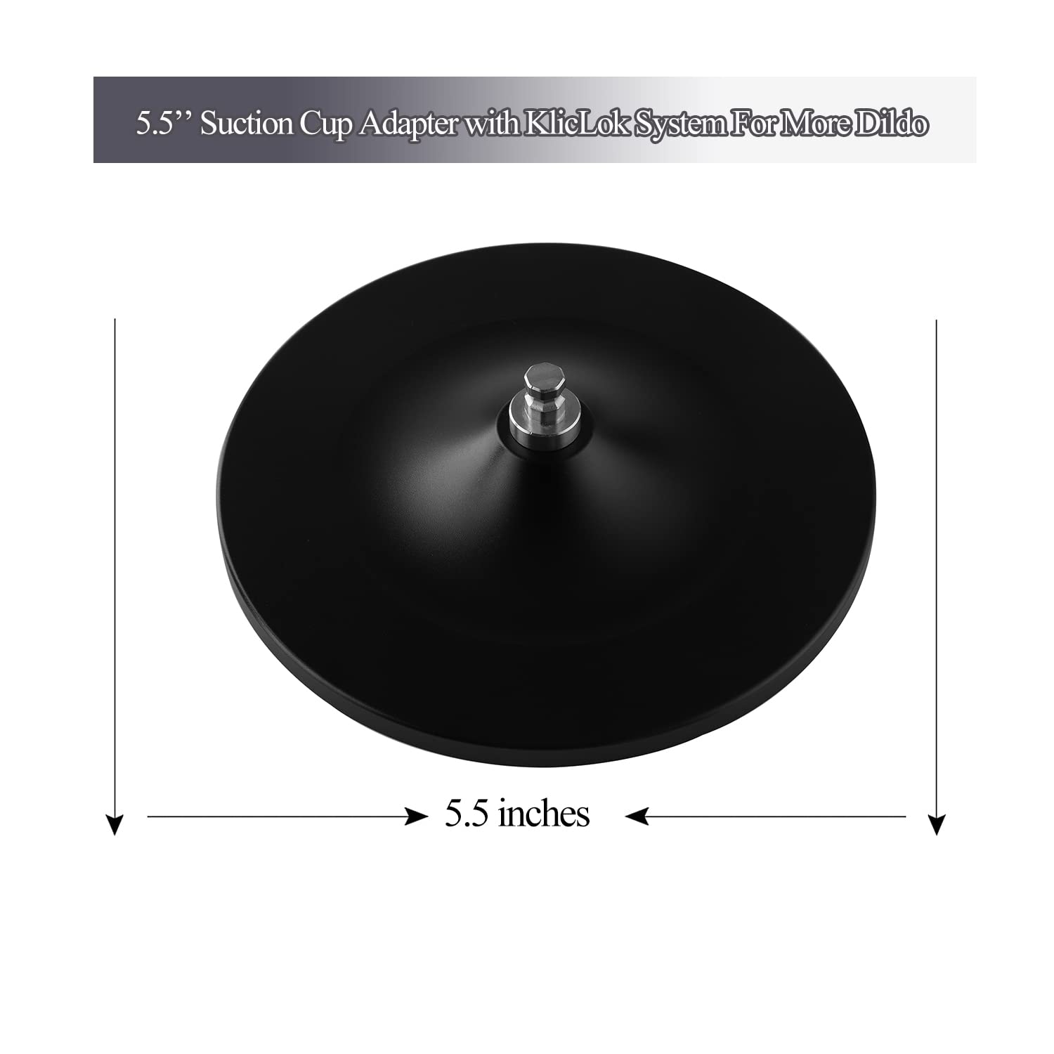 Hismith 5.5    Suction Cup Adapter with KlicLok System, Updated Universal Dildo Holder for Sex Machines (Black, 5.5 Inch)