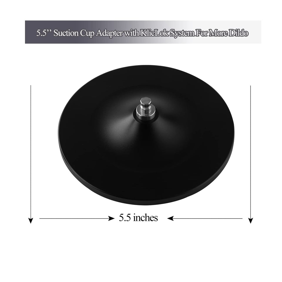 Hismith 5.5    Suction Cup Adapter with KlicLok System, Updated Universal Dildo Holder for Sex Machines (Black, 5.5 Inch)