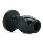 Doc Johnson Platinum Premium Silicone - The Stretch - Hollow Butt Plug - Medium - Black