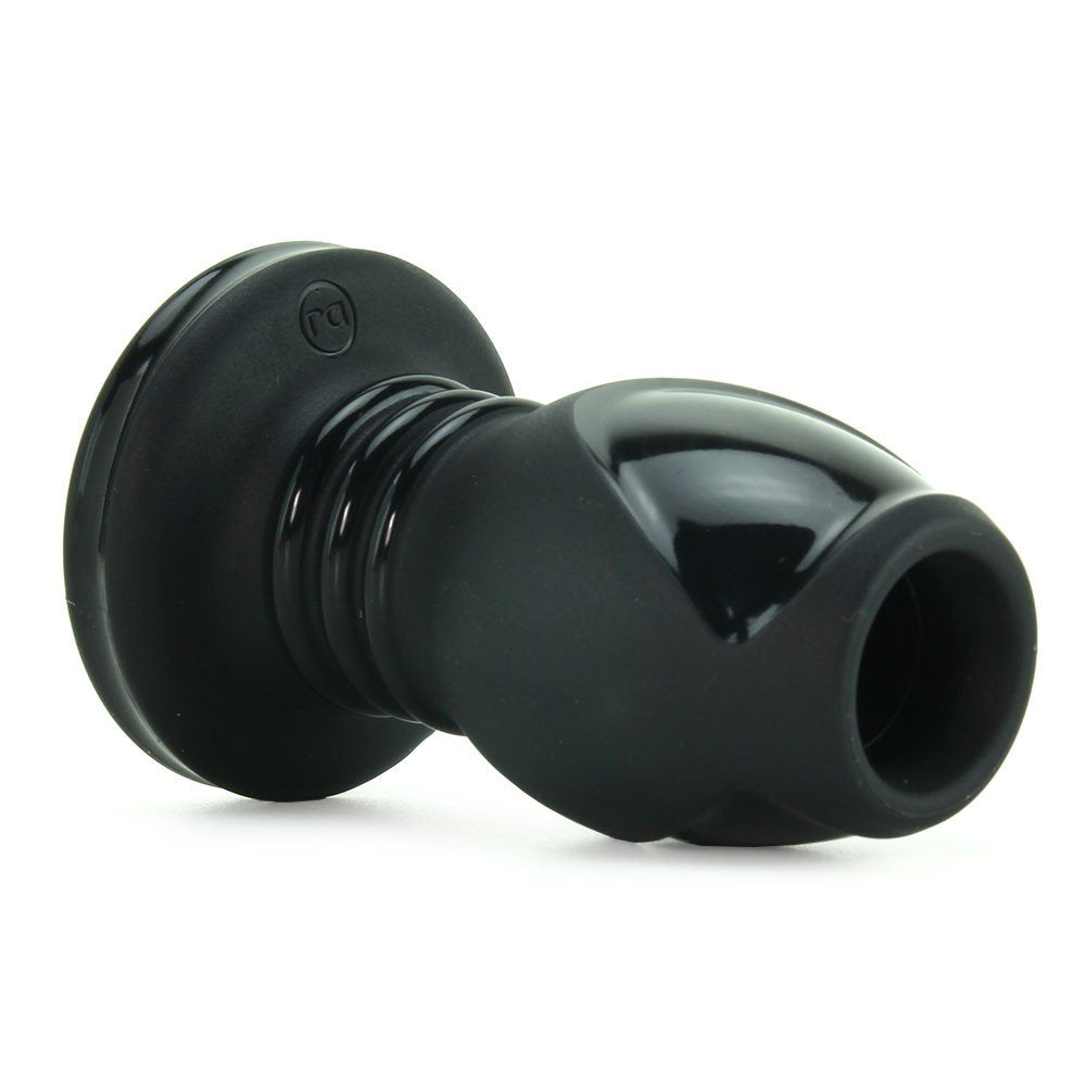 Doc Johnson Platinum Premium Silicone - The Stretch - Hollow Butt Plug - Medium - Black