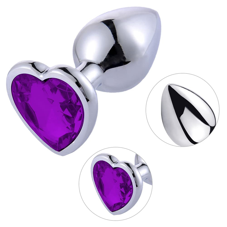 Anal Butt Plug Trainer Kit 3 PCS Metal Butt Plugs Heart Shaped Jewelry Anal Sex Trainer Sex Toys Unisex Valentine 's/Birthday Gi