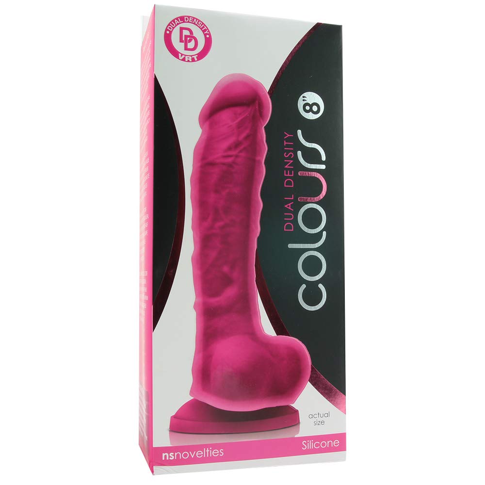 NS Novelties Colours 8 Inch Dual Density Silicone Dildo (Pink)