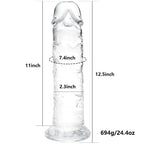 12.5 * 2.3 Inch Huge Dildos Realistic Clear Dildo with Strong Suction Cup Hands-Free Huge Dong Big Size Adult Sex Toy for Women