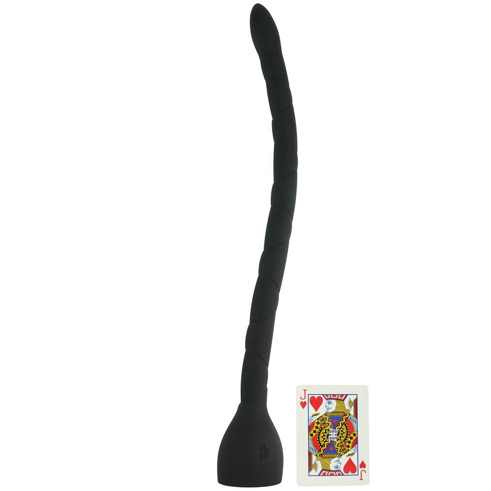 Kink In Deep Silicone Anal Snake - Black