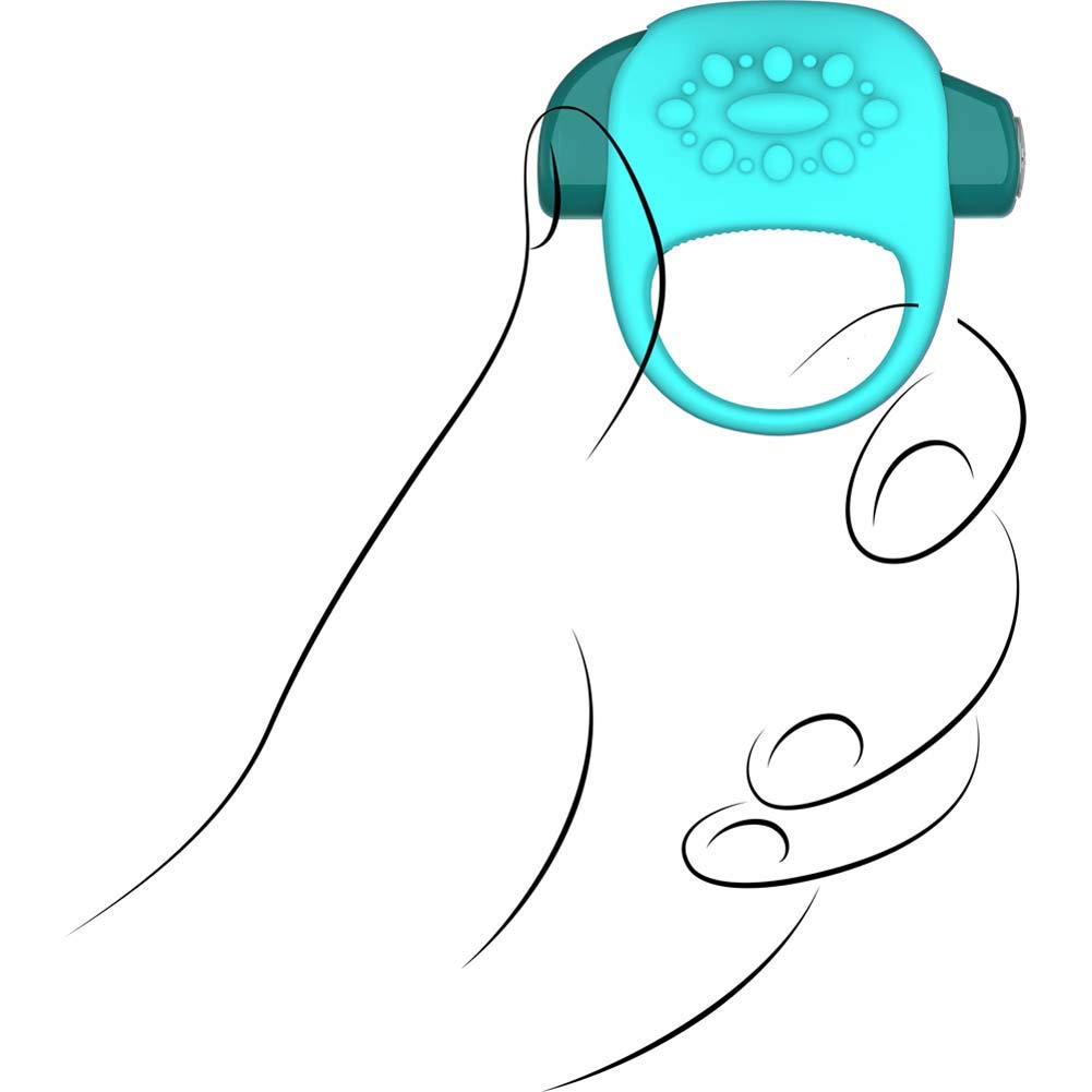 Calexotics Jopen Key Halo Vibrating Ring - Robin Egg Blue