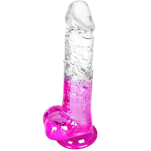 Clear Purple Suction Cup Dildo - 8.2 '' Flexible Big Realistic Dildo with Curved Shaft & Balls for G-Spot & Anal Stimulation - A