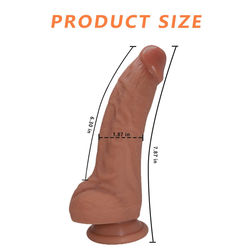 Sex Toy for Women 7 Inch Realistic Silicone Dildo,Body-Safe Material Strong Suction Cup Ultra Soft Lifelike Thick Anal Dildo for