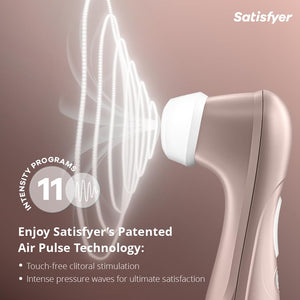 Satisfyer Pro 2 Air-Pulse Clitoris Stimulator - Non-Contact Clitoral Sucking Pressure-Wave Technology, Waterproof, Rechargeable (Rose Gold)