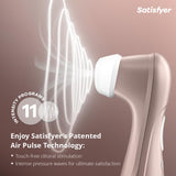 Satisfyer Pro 2 Air-Pulse Clitoris Stimulator - Non-Contact Clitoral Sucking Pressure-Wave Technology, Waterproof, Rechargeable (Rose Gold)