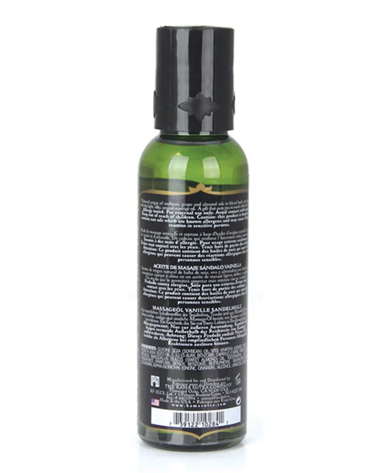 Massage Oil Natural Vanilla Sandalwood 2Fl Oz