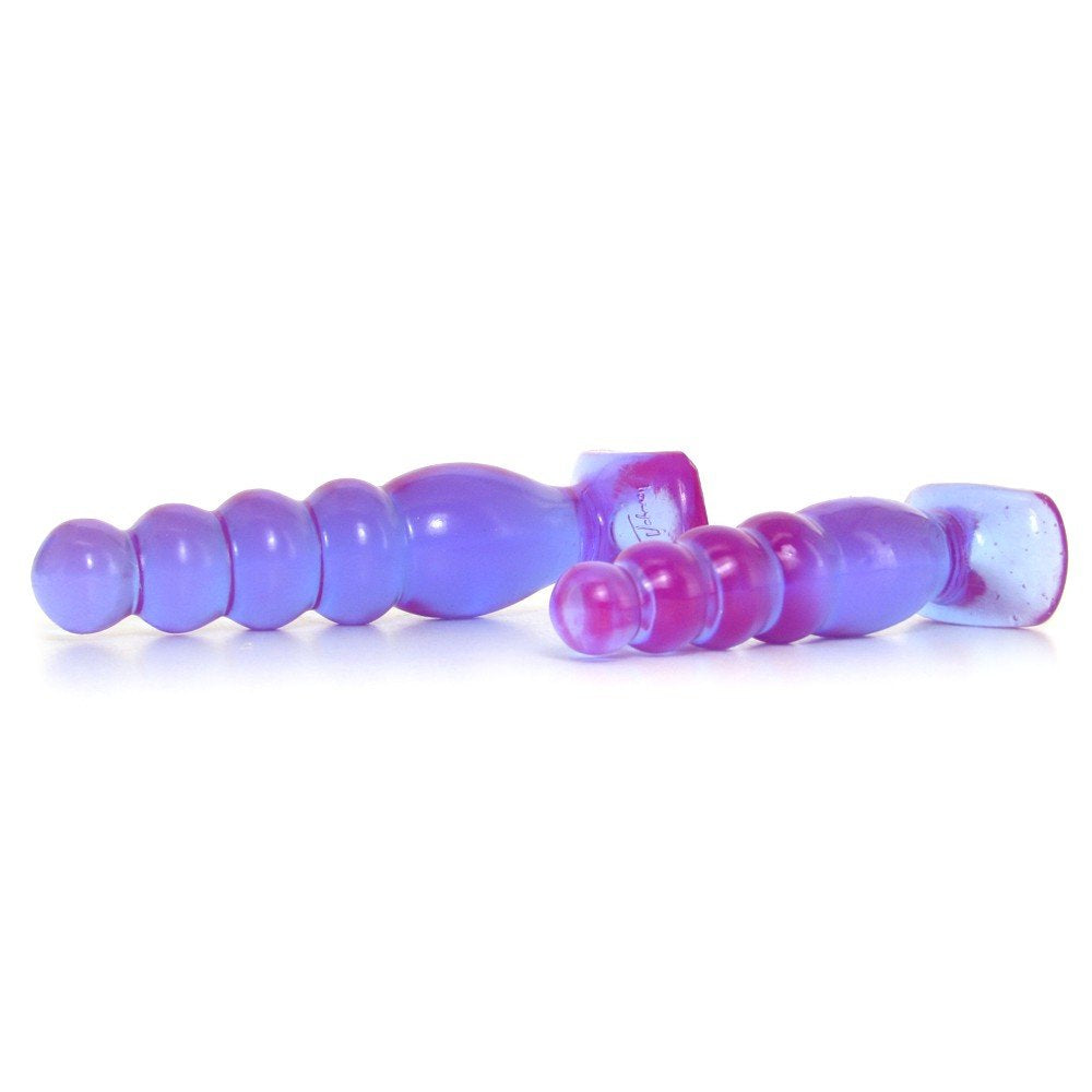 Doc Johnson Crystal Jellies - Anal Delight Trainer Kit - Small-Large - Suction Cup Base - Purple