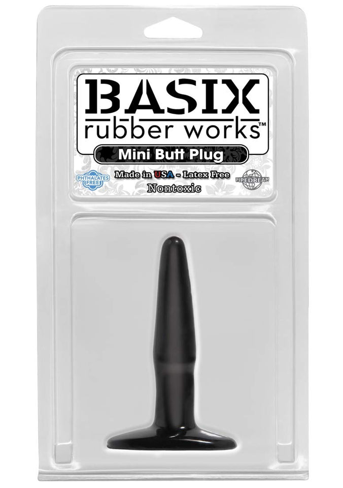 Basix Rubber Works 4-Inch Mini Butt Plug Black