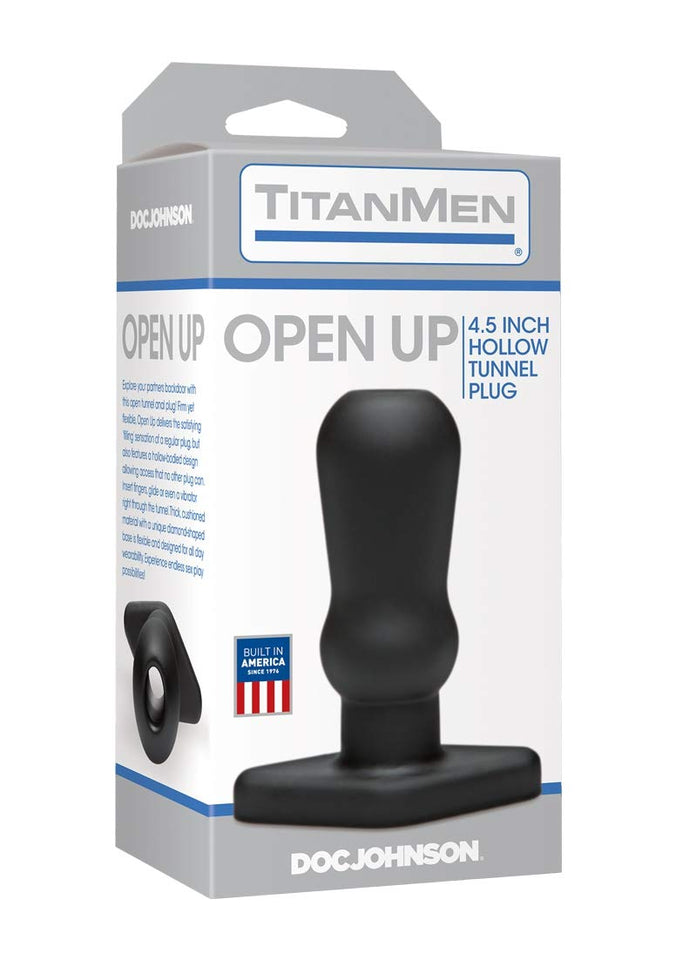 Doc Johnson Titanmen  Open Up  45 Inch Hollow Tunnel Anal Plug With 535 Inch Girth  Flared Safety Base  Matte Finish  But