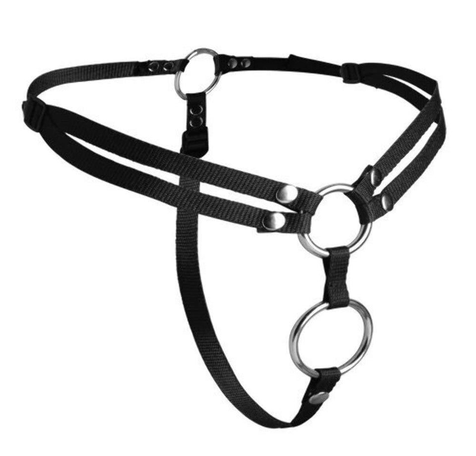 Strap U Unity Double Penetration Strap On Harness, Black (Ad918)