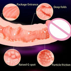 2 in 1 Realistic Dildo Male Masturbators with Pocket Pussy Vigina,Lifelike Dildo Sex Doll with Balls,Portable Adult Sex Love Toy