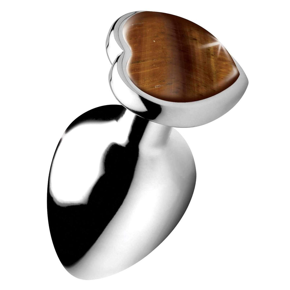 (D) Booty Sparks Gemstones Sm Heart Anal Plug Tiger Eye