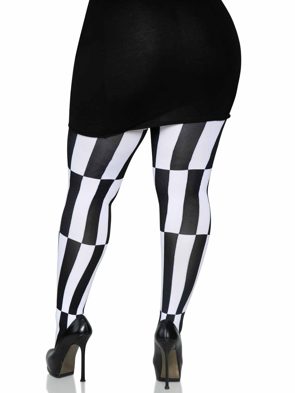Woven Opaque Striped Optical Illusion Tights