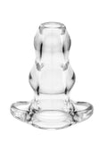 PerfectFit Brand Double Tunnel Plug, Hollow Butt Plug, PFBlend, TPR/Silicone, Use for Anal Training, Clear, X-Large