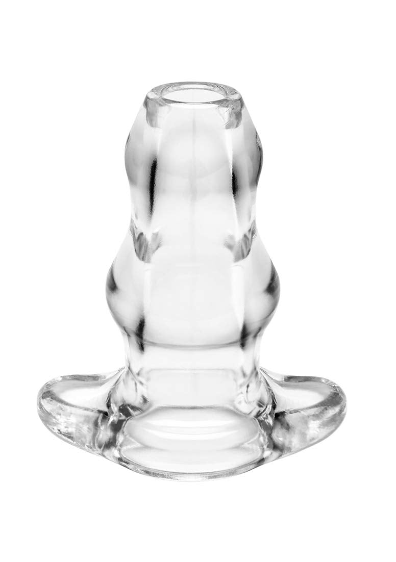 PerfectFit Brand Double Tunnel Plug, Hollow Butt Plug, PFBlend, TPR/Silicone, Use for Anal Training, Clear, X-Large