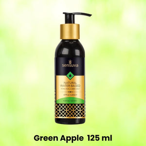 Sensuva Natural Water Based Lube - Personal Lubrication For Couples Pleasure | Flavored Lubricant Sex Gel For Women & Men - Apple Candy (4 Fl Oz)