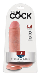 King Cock 8-Inch Cock With Balls - Flesh