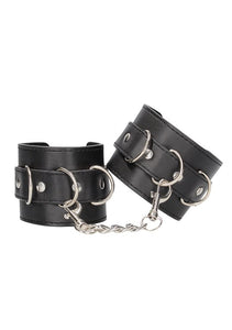 Ouch! B&W Bonded Leather Hand/Ankle Cuff